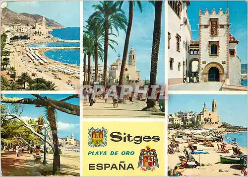 Moderne Karte Sitges Plage Espana