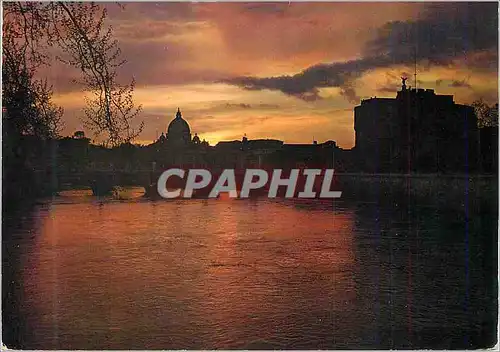 Cartes postales moderne Roma Pont et Chateau Saint Ange nocturne