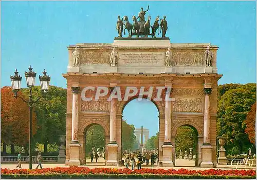 Cartes postales moderne Paris et ses Merveilles L'arc de triomphe du Carrousel (1806 1808) Perspective vers la place de