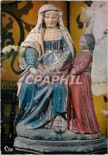 Cartes postales moderne Semur en Auxois (C d'Or) Collegiale Notre Dame (XIIIe S) Ste Anne et la Vierge Marie Statue poly