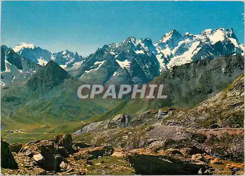 Cartes postales Les Alpes en couleurs naturelles Les Grands Cols Panorama vu du Col du Galibier