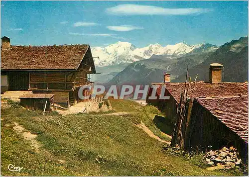 Cartes postales Les Alpes Francaises en couleurs naturelles Panorama sur le Massif du Mont Blanc