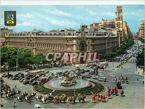 Cartes postales moderne Madrid Cibeles et rue Alcala Automobiles Caleches