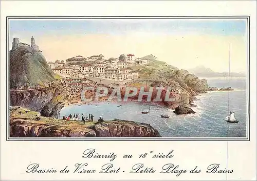 Cartes postales moderne Biarritz Vieilles gravures du 18e siecle Bassin du Port Vieux Petite Plage des Bains