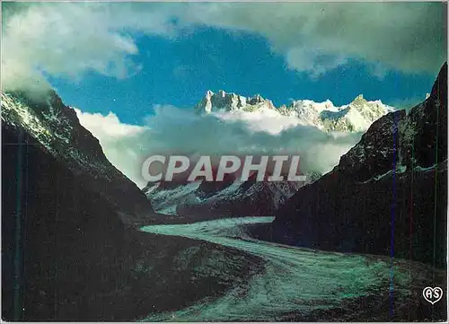 Cartes postales moderne Chamonix Mont Blanc Lever du Soleil sur les Grandes Jorasses et la Mer de Glace