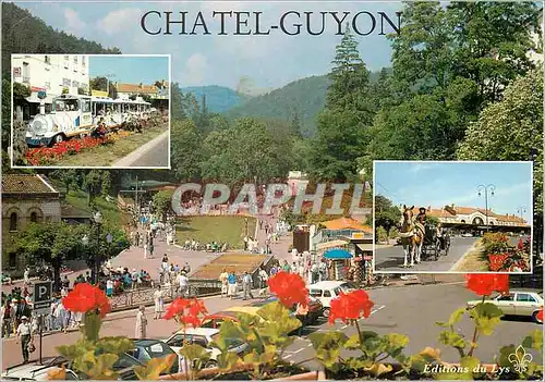 Moderne Karte Chatel Guyon (Puy de Dome) Vue sur le Parc La Caleche et le Petit Train Cheval