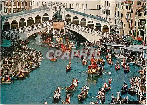 Moderne Karte Venezia Grand Canal Regate Historique Bateaux