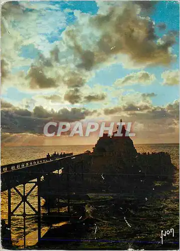 Cartes postales moderne Biarritz Cote d'Argent (Basses Pyrenees)Coucher de soleil sur le Rocher de la Vierge