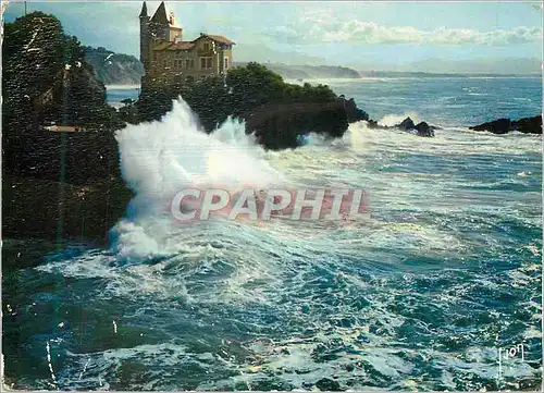 Cartes postales moderne Biarritz Cote d'Argent (Basses Pyrenees) Gros temps sur les Rochers du Halde