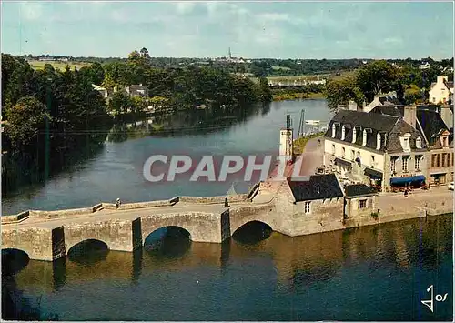 Moderne Karte Auray (Morbihan) Le Pont Saint Gousian et le fond de la riviere La Bretagne en couleurs