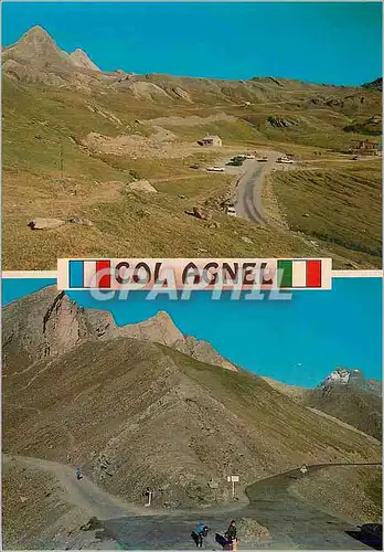 Moderne Karte Col Agnel Frontiere Franco Italienne Faisant communiquer les vallees du Queyras et de Pontechian