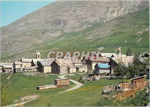 Moderne Karte Hautes Alpes Queyras Vue generale de Fontgillarde sur la route du Col Agnel