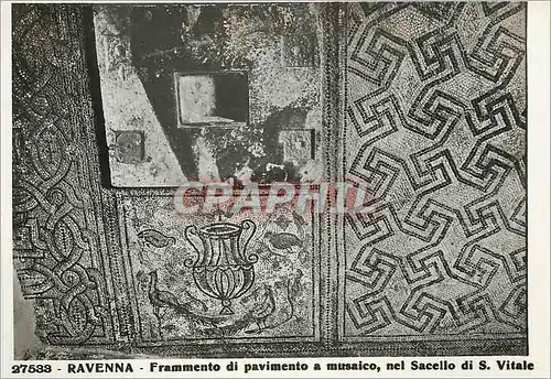 Moderne Karte Ravenna Fremmento di pavimento a musaico nel Sacello di S Vitale