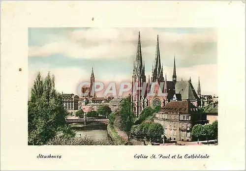 Moderne Karte Strasbourg Eglise St Paul et la Cathedrale