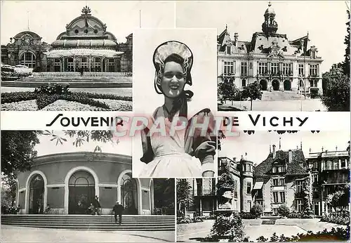 Moderne Karte Vichy (Allier) Le Casino L'Hotel de ville Bourbonnaise Source Hopital Pavillon Sevigne