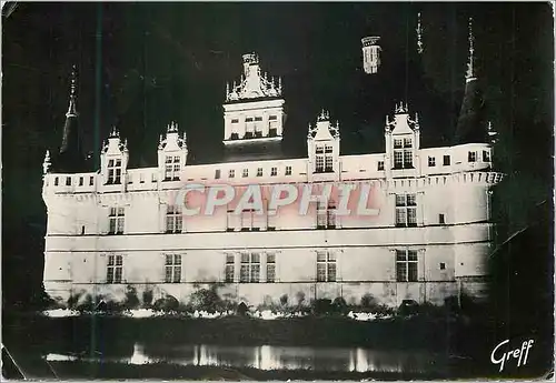 Moderne Karte En Touraine Azay Le Rideau (Indre et Loire) Le Chateau illumine Realisation Compagnie des Lampes