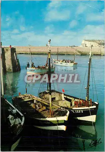 Moderne Karte Le Treport (Seine Maritime) Vue sur le Port Bateaux