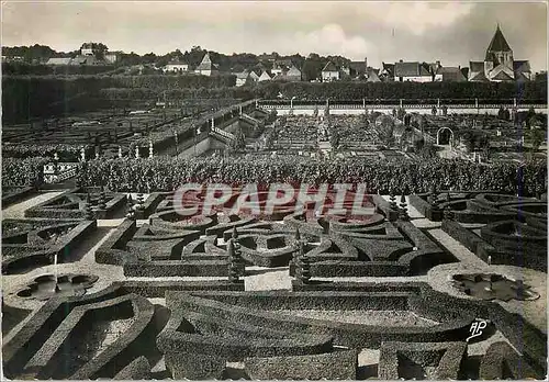 Cartes postales moderne Chateau de Villandry (I et L) Les Jardins et l'Eglise (XIIe siecle)