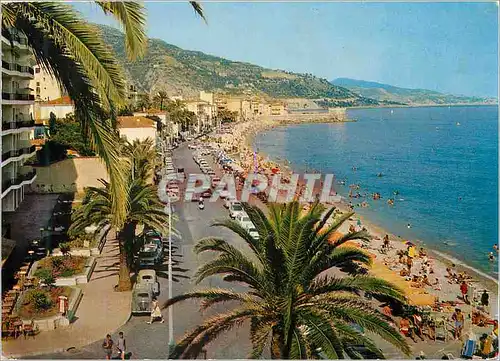 Cartes postales moderne Les Sites Merveilleux de la Cote d'Azur Menton (A M) La Promenade et la Plage