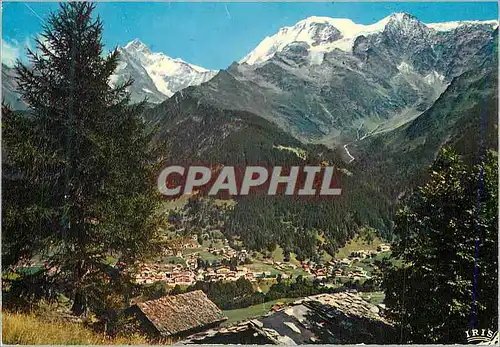 Cartes postales moderne Les Contamines Montjoie (Hte Savoie) La station le Bionnassay le Mont Blanc les Domes de Miage e