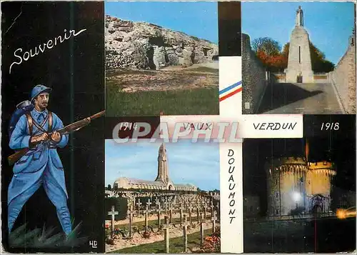 Cartes postales moderne Souvenir de Verdun Douaumont Fort de Vaux Monument de la victoire Ossuaire et Cimetiere La Porte