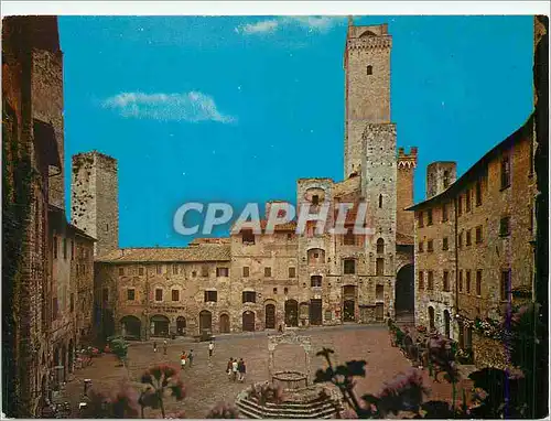 Moderne Karte Citta di S Gimignano (Siena) Place de la Citerne