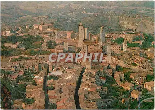 Moderne Karte Citta di S Gimignano Panorama