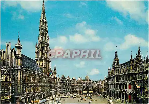 Moderne Karte Bruxelles Grand Place Hotel de Ville et la Maison du Roi
