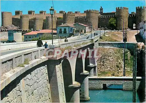 Moderne Karte Avila Puente sobre et Adaja y murallas Pont sur l'Adaja et murailles