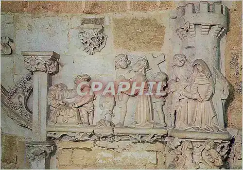 Cartes postales moderne Cadoun (Dordogne) Le Cloitre Montee au calvaire (Sculpture du XVe s)
