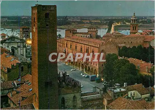 Moderne Karte Mantova Tour de la Gabbie el raccourcie du Palais Sordelle