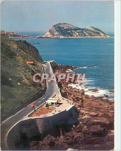 Cartes postales moderne Zarauz Route de la Cote et souris de Guetaria