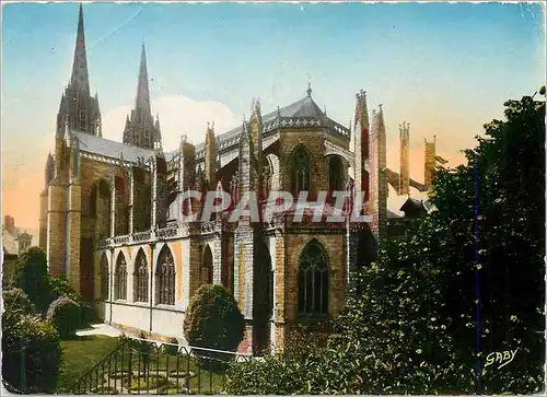 Cartes postales moderne Quimper La Cathedrale et les Jardins de l'Eveche