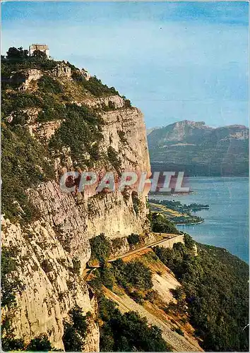 Cartes postales moderne LB Dominant le Lac du Bourget (Savoie) le Rochar de la CHAMBOTTE et la Route de la Corniche