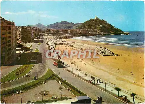 Cartes postales moderne San Sebastian Avenue du Generalisimo et Plage du Gros