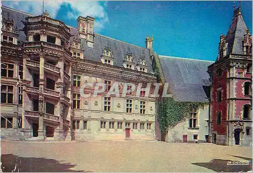 Moderne Karte Vallee de la Loire Blois (Cour interieure du Chateau)