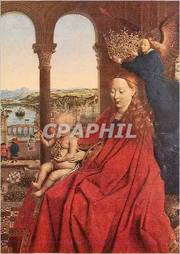 Cartes postales moderne Jan van Eyck The Rolin Madonna Paris Louvre