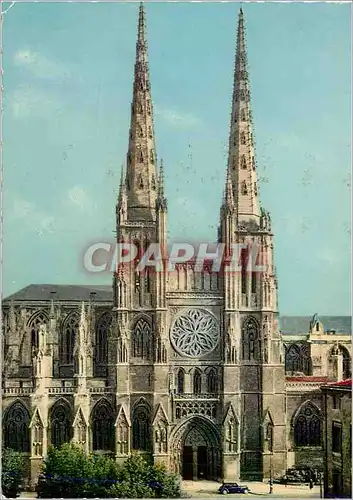 Moderne Karte Bordeaux Les Fleches de la Cathedrale St Andre Galeries Rosace et Portique de la facade Nord