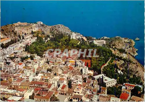 Moderne Karte Taormina La ville vue du Chateau des Normands