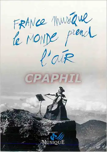 Cartes postales moderne France musique le monde prend l'air Violoncelle