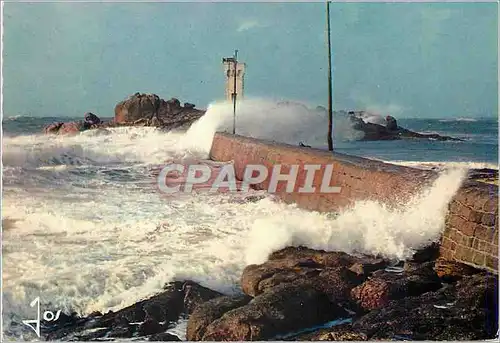 Moderne Karte Gros temps sur la Pointe de Trevignon La Bretagne en couleurs