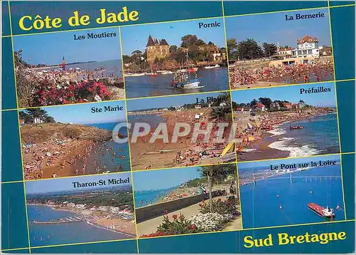 Moderne Karte Cote de Jade Sud Bretagne Les Moutiers Pornic La Bernerie Prefailles Tharon St Michel
