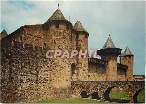 Moderne Karte Carcassonne Vue sur le front est du Chateau