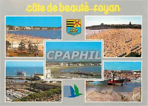Cartes postales moderne Couleurs et Lumiere de France Royan (Charente Maritime) La Plage Le Port de Plaisance Vue Panora