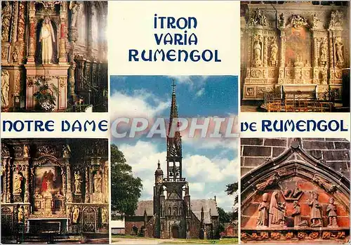 Cartes postales moderne Notre Dame de Rumengol Retable de la fin du XVIIe siecle La Vierge miraculeuse et l'Adoration de