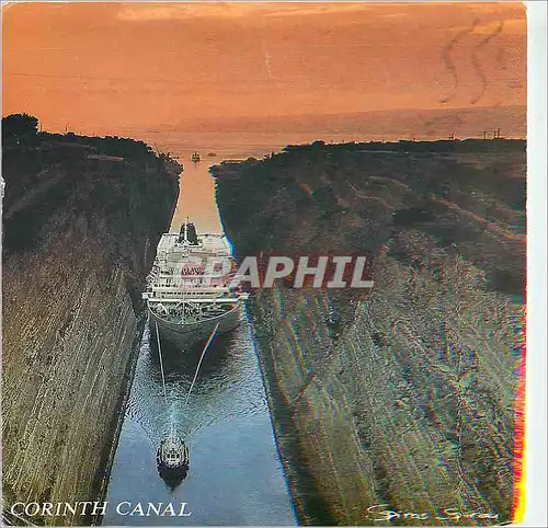 Moderne Karte Grece Corinth Canal Bateau