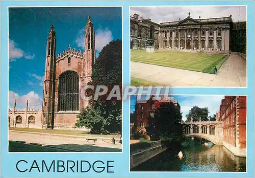 Moderne Karte Cambridge Kings College Chapel Bridge of Sighs Senate House