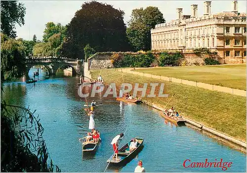 Cartes postales moderne Slighly Larget from Cambridge The Backs Cambridge Towards Clare Bridge