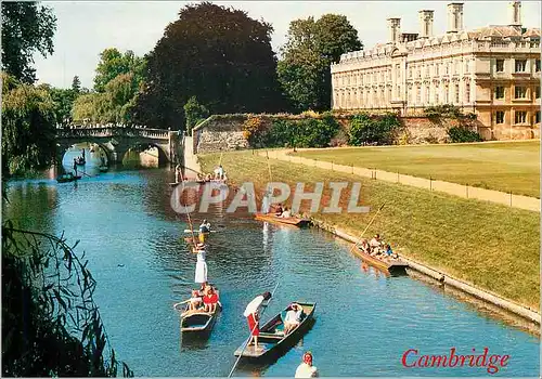 Moderne Karte Slighly Larget from Cambridge The Backs Cambridge Towards Clare Bridge