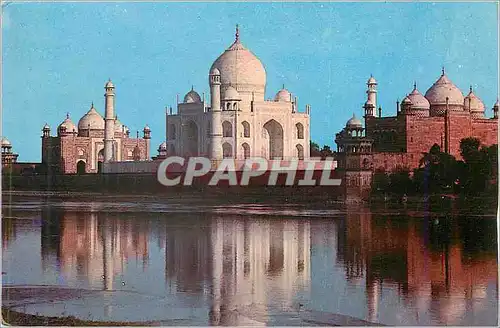 Moderne Karte India Taj Mahal River View Agra